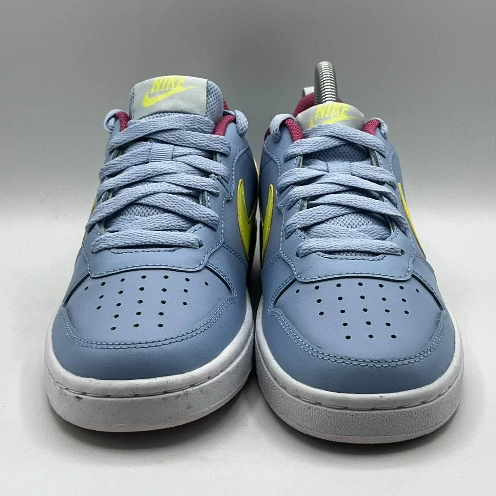 Nike Court Borough 2 Low -6Y Cobalt Bliss and Light Lemon Twist Youth Size 4.5 Y